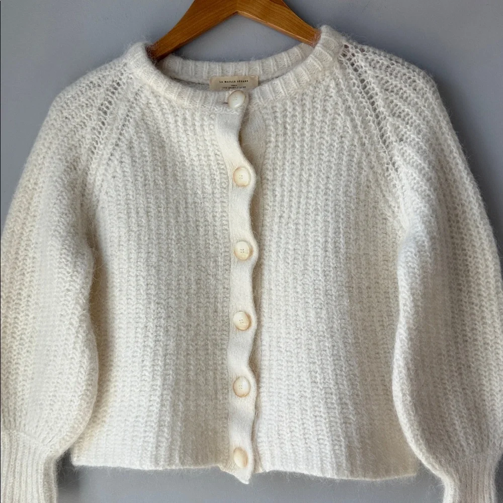 Sezane Emile Cardigan Cropped Ecru - Picture 5 of 10